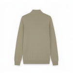 WILDVINE Clothing Co. Lyle & Scott sandstorm beige merino wool quarter zip jumper, back view.