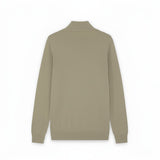 WILDVINE Clothing Co. Lyle & Scott sandstorm beige merino wool quarter zip jumper, back view.