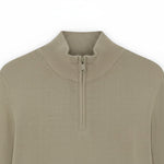 WILDVINE Clothing Co. Lyle & Scott sandstorm beige merino wool quarter zip jumper with tonal eagle logo