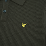 Lyle & Scott - Mens Panelled Waffle Knitted Polo - Shadow Slate - KN2570V Y321 - Wildvine Clothing, Spalding, Lincolnshire
