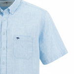 Fynch-Hatton Men's Summer Linen Short Sleeve Casual Shirt - Sky Blue - Wildvine Clothing, Spalding, Lincolnshire