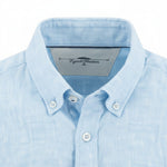 Fynch-Hatton Men's Summer Linen Short Sleeve Casual Shirt - Sky Blue - Wildvine Clothing, Spalding, Lincolnshire