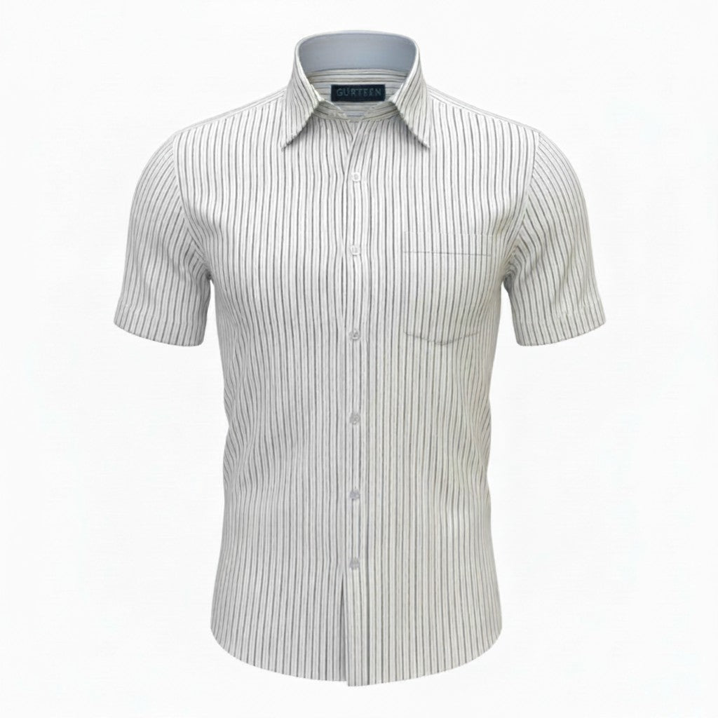 Gurteen - Mens - Seville - Modern Fit / Short Sleeved - Sky Stripe 530 - Wildvine Clothing, Spalding, Lincolnshire