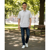 Gurteen - Mens - Seville - Modern Fit / Short Sleeved - Sky Stripe 530 - Wildvine Clothing, Spalding, Lincolnshire