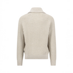 Fynch-Hatton - Mens Knitwear - 2-Tone Ribbed Zip Cardigan - Snow White - 1609618 829 - Wildvine Clothing, Spalding, Lincolnshire
