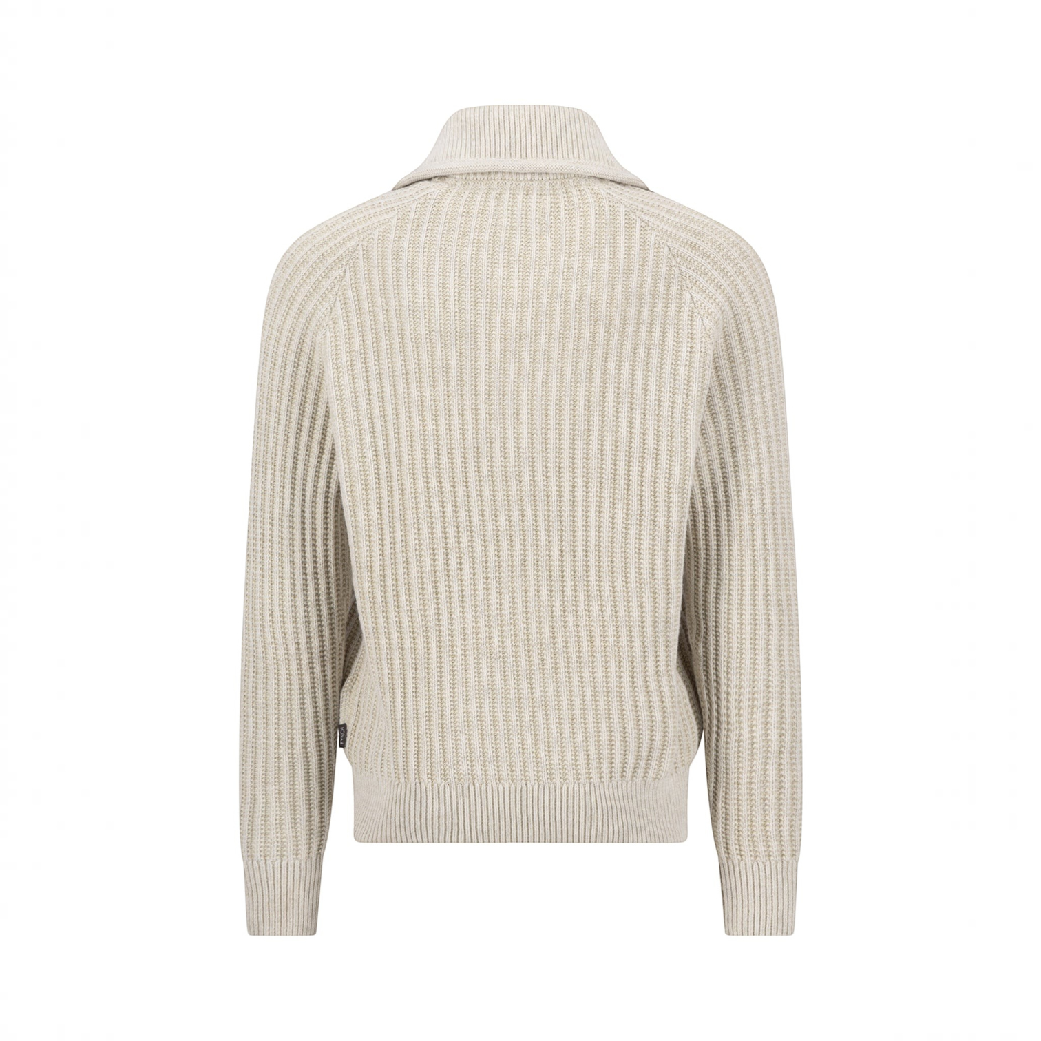 Fynch-Hatton - Mens Knitwear - 2-Tone Ribbed Zip Cardigan - Snow White - 1609618 829 - Wildvine Clothing, Spalding, Lincolnshire
