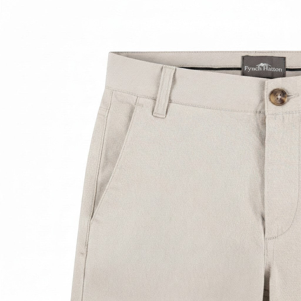 Fynch-Hatton - Mens Shorts - Summer Stretch Bermuda - Stone - Wildvine Clothing, Spalding, Lincolnshire