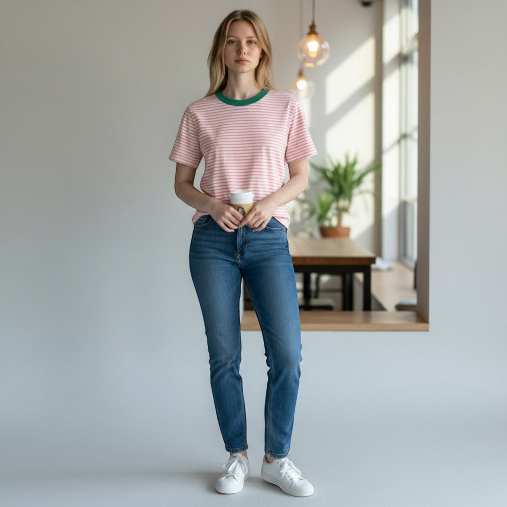 Alice Collins - Miley T-Shirt - Green Pepper/Candyfloss - Wildvine Clothing, Spalding, Lincolnshire