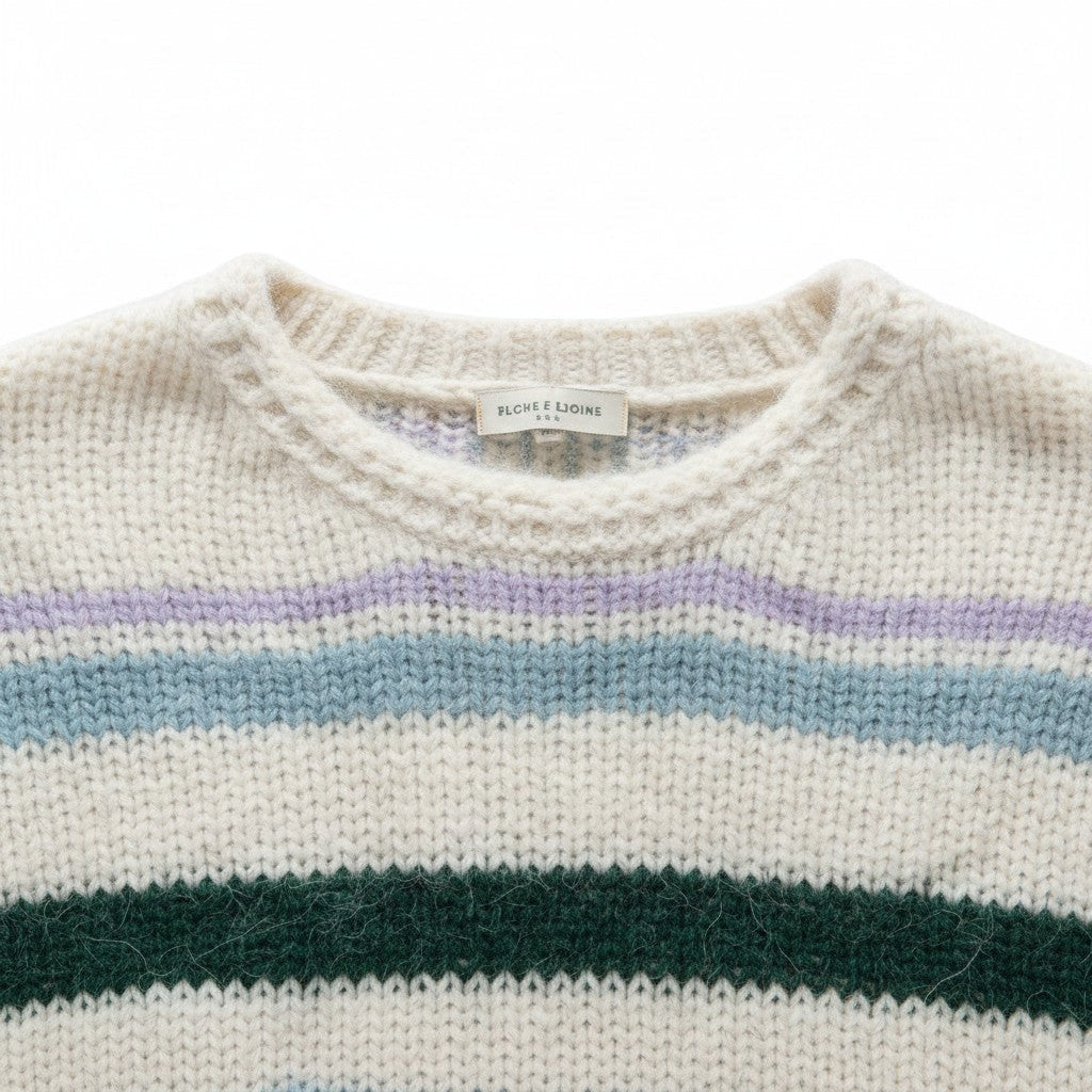 Wild Flower - Ladies - Colourful Striped Knit Jumper - Ivory/Multi - Wildvine Clothing, Spalding, Lincolnshire