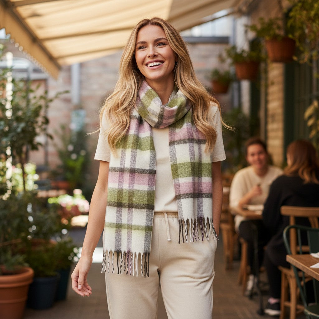 Lighthouse - Ladies Scarf - Sea Kelp Rose Cocoa - Wildvine Clothing, Spalding, Lincolnshire
