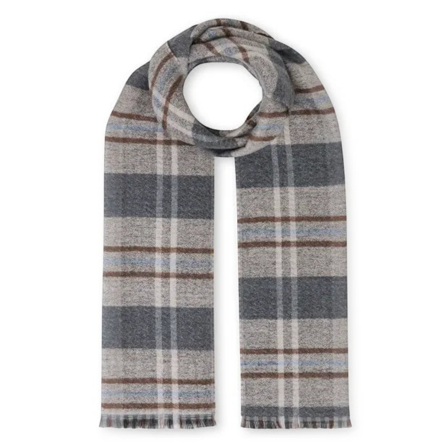 DG's Drifter Mens - Scarf - Tartan - Muted Brown / Grey - 59004 43 - Wildvine Clothing, Spalding, Lincolnshire