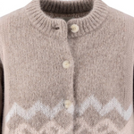 Fynch-Hatton - Ladies - Alpaca / Wool Cardigan Norway Yearn - Taupe - 26097471 851 - Wildvine Clothing, Spalding, Lincolnshire