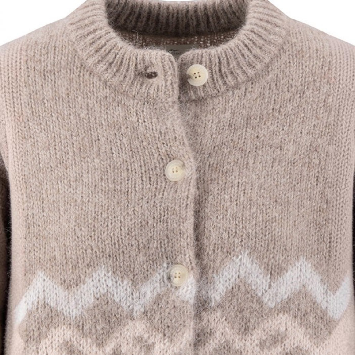 Fynch-Hatton - Ladies - Alpaca / Wool Cardigan Norway Yearn - Taupe - 26097471 851 - Wildvine Clothing, Spalding, Lincolnshire