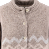 Fynch-Hatton - Ladies - Alpaca / Wool Cardigan Norway Yearn - Taupe - 26097471 851 - Wildvine Clothing, Spalding, Lincolnshire