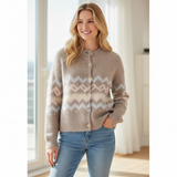 Fynch-Hatton - Ladies - Alpaca / Wool Cardigan Norway Yearn - Taupe - 26097471 851 - Wildvine Clothing, Spalding, Lincolnshire