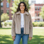 Fynch-Hatton - Ladies - Jacket - Fake Fur - Urban Taupe- 26095922 851 - Wildvine Clothing, Spalding, Lincolnshire