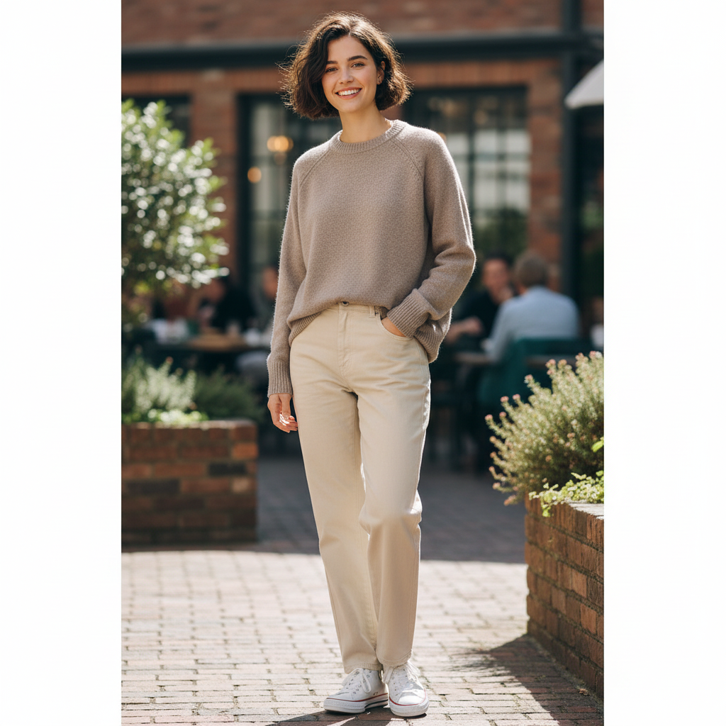 Fynch-Hatton - Ladies - Merino Wool Crew Neck Jumper - Urban Taupe - 26097442 851 - Wildvine Clothing, Spalding, Lincolnshire