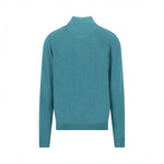 Fynch-Hatton - Mens Knitwear - Air Cotton Troyer-Zip - Teal - 1607316 673 - Wildvine Clothing, Spalding, Lincolnshire