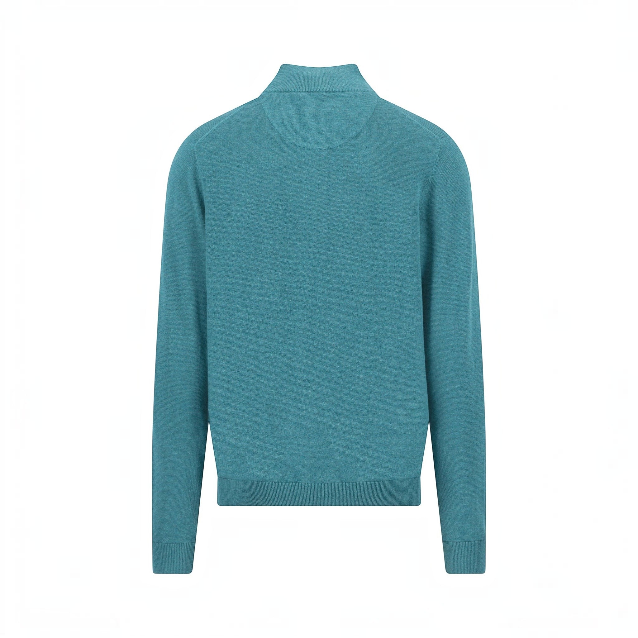 Fynch-Hatton - Mens Knitwear - Air Cotton Troyer-Zip - Teal - 1607316 673 - Wildvine Clothing, Spalding, Lincolnshire