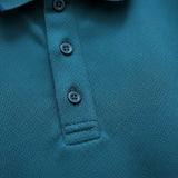 WILDVINE Clothing Co. teal premium 2-ply pique cotton polo shirt with button placket detail