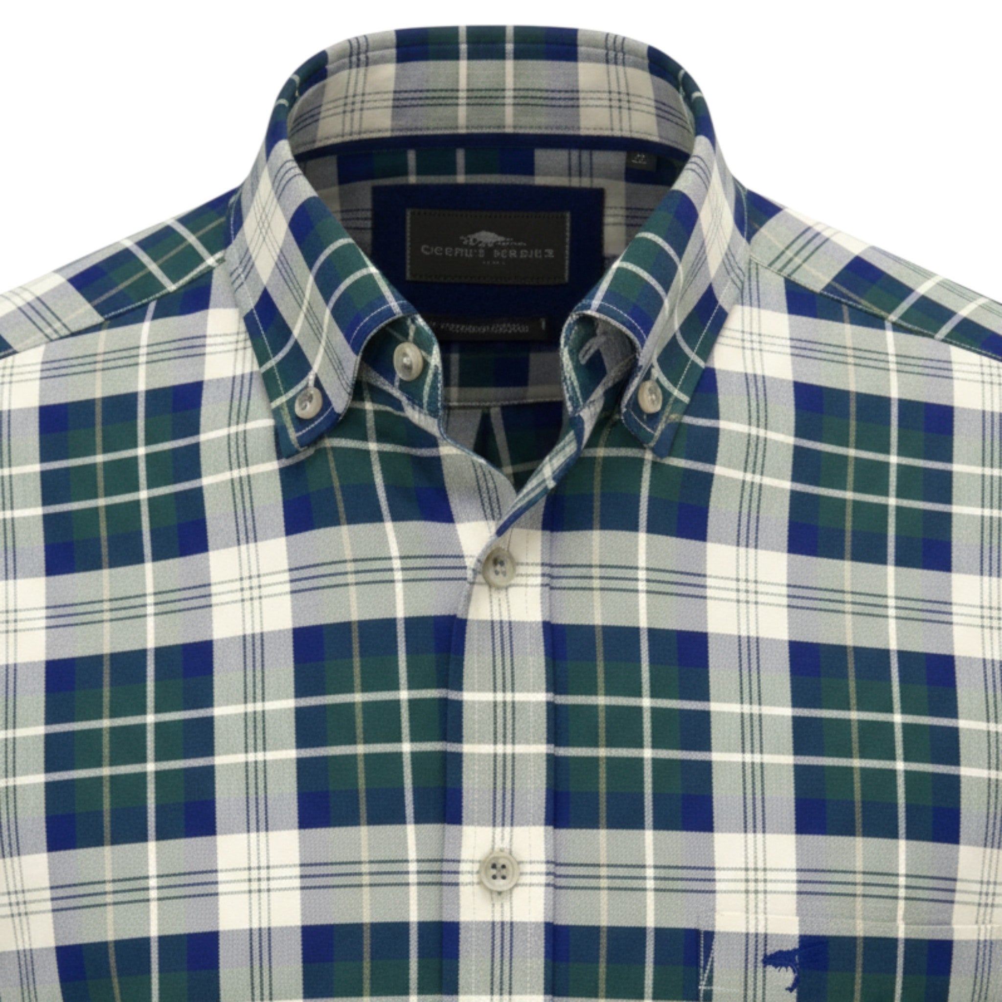 Fynch-Hatton - Mens Premium Oxford Shirt - Teal Check - 16078490 673 - Wildvine Clothing, Spalding, Lincolnshire
