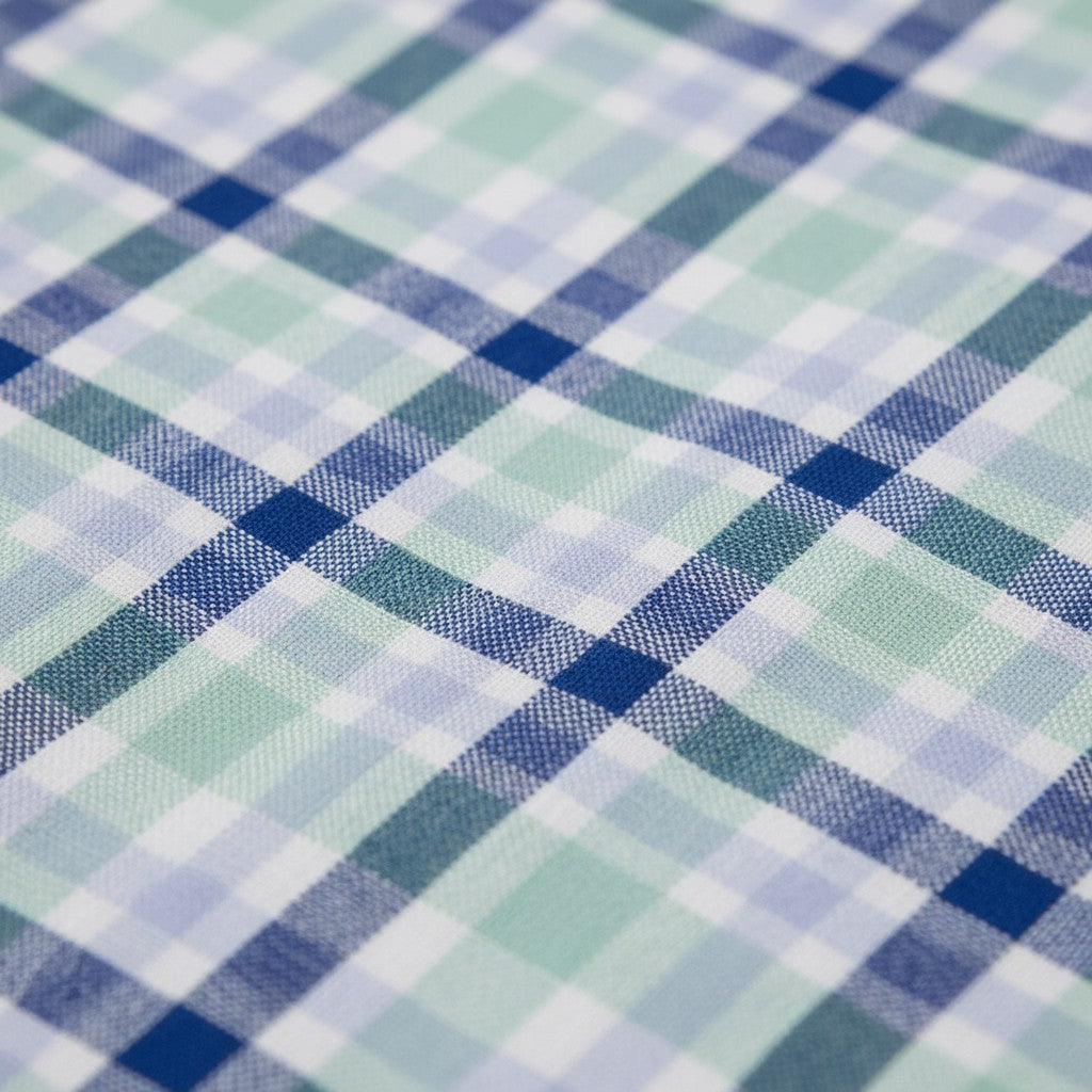 Fynch-Hatton - Mens Shirt - Combi Check - Turf Green - 1/2 sleeve 722 - Wildvine Clothing, Spalding, Lincolnshire