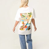 Ladies - Embellished Italian Summer T-shirt - White - Wildvine Clothing, Spalding, Lincolnshire