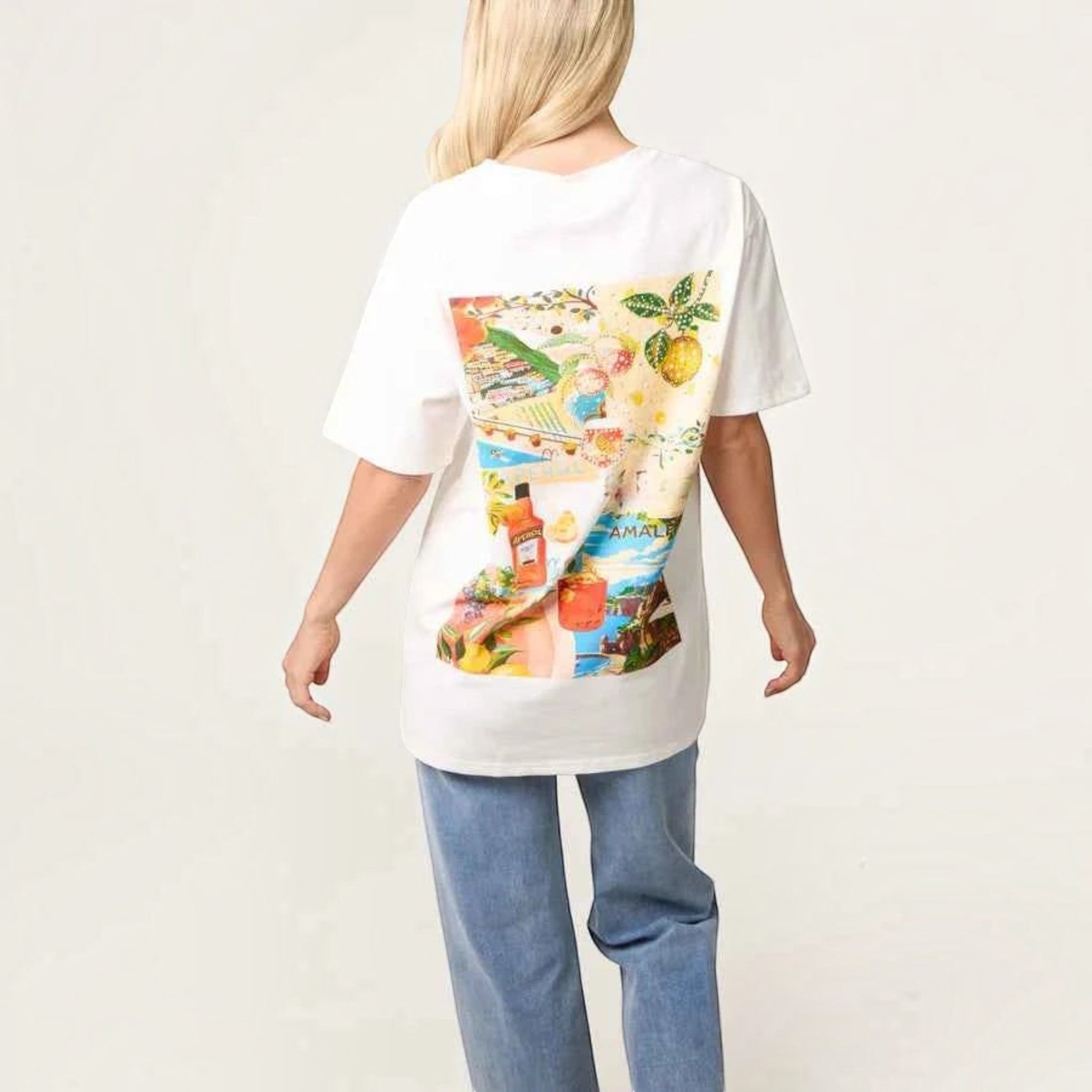 Ladies - Embellished Italian Summer T-shirt - White - Wildvine Clothing, Spalding, Lincolnshire