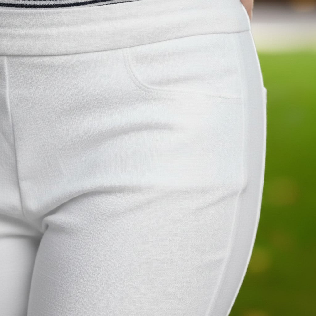 Pinnns - Ladies - Figure Sculpting Bengaline Crop Trousers - White 408C - Wildvine Clothing, Spalding, Lincolnshire