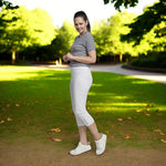 Pinnns - Ladies - Figure Sculpting Bengaline Crop Trousers - White 408C - Wildvine Clothing, Spalding, Lincolnshire