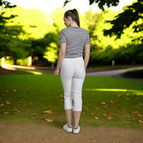 Pinnns - Ladies - Figure Sculpting Bengaline Crop Trousers - White 408C - Wildvine Clothing, Spalding, Lincolnshire