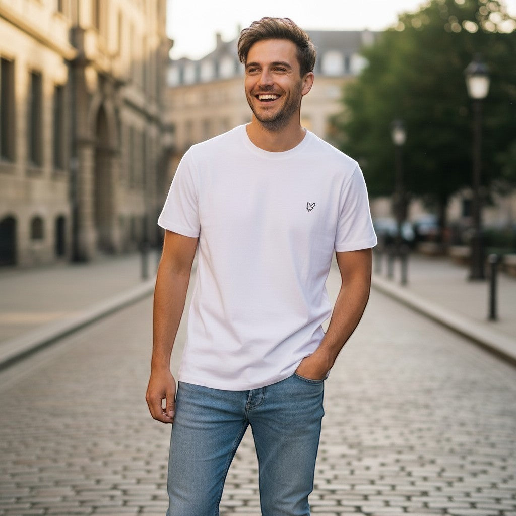 Lyle & Scott - Mens Tonal Eagle T-Shirt - White TS400TON 626 - Wildvine Clothing, Spalding, Lincolnshire
