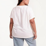 Ladies - Curve Floral Design & Broderie Anglaise Top - White - Wildvine Clothing, Spalding, Lincolnshire