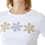 Wild Flower - Ladies - Side Tie Diamante Flower Corp Top - White - Wildvine Clothing, Spalding, Lincolnshire