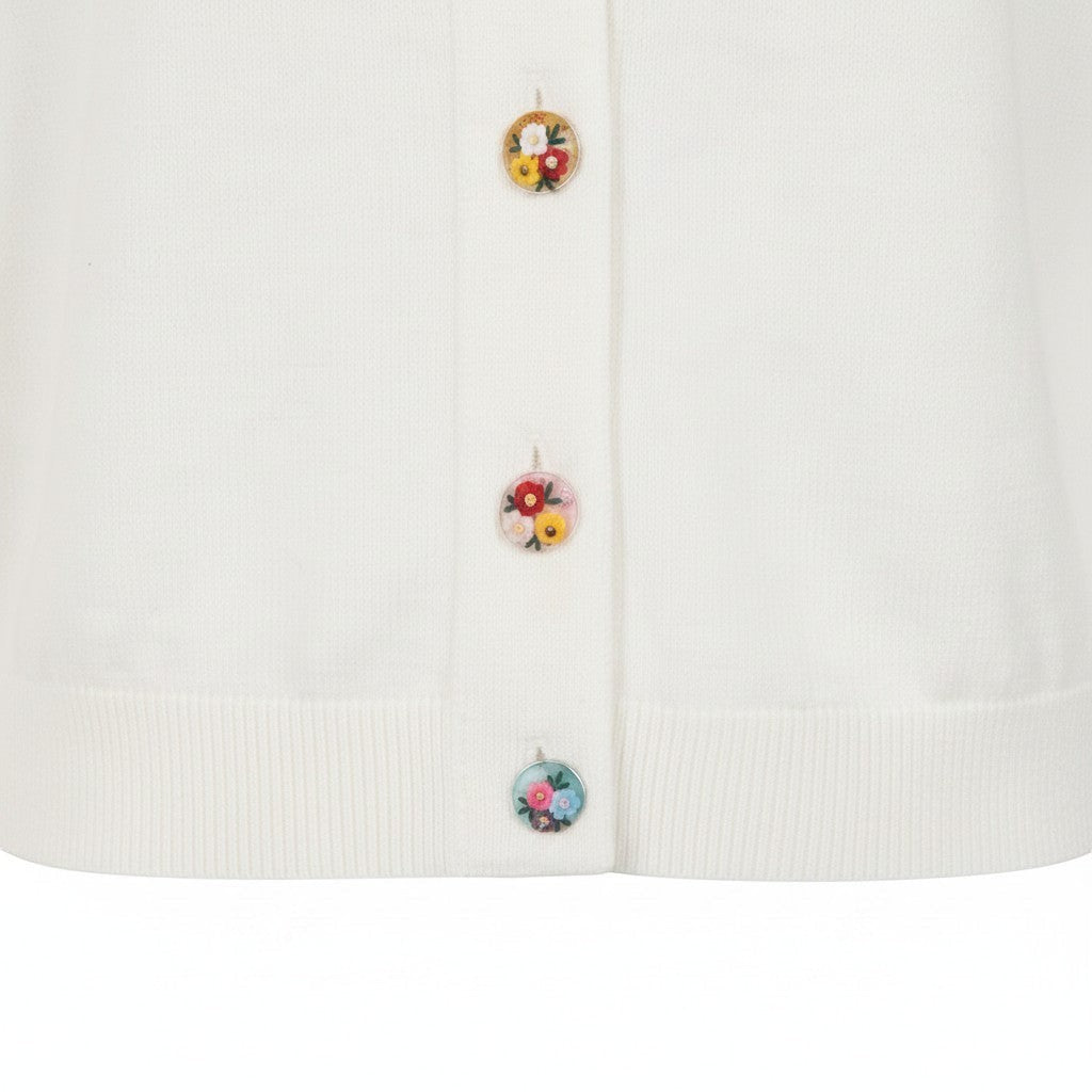 Alice Collins - Daphne Cardigan - White - Wildvine Clothing, Spalding, Lincolnshire