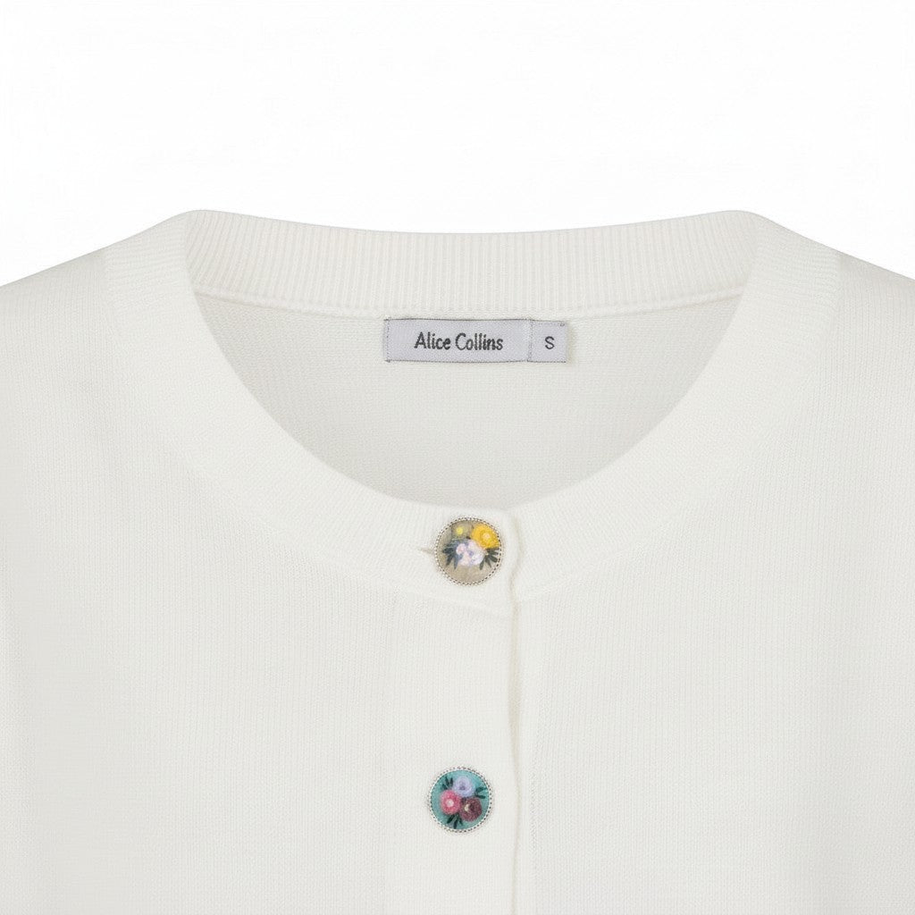 Alice Collins - Daphne Cardigan - White - Wildvine Clothing, Spalding, Lincolnshire