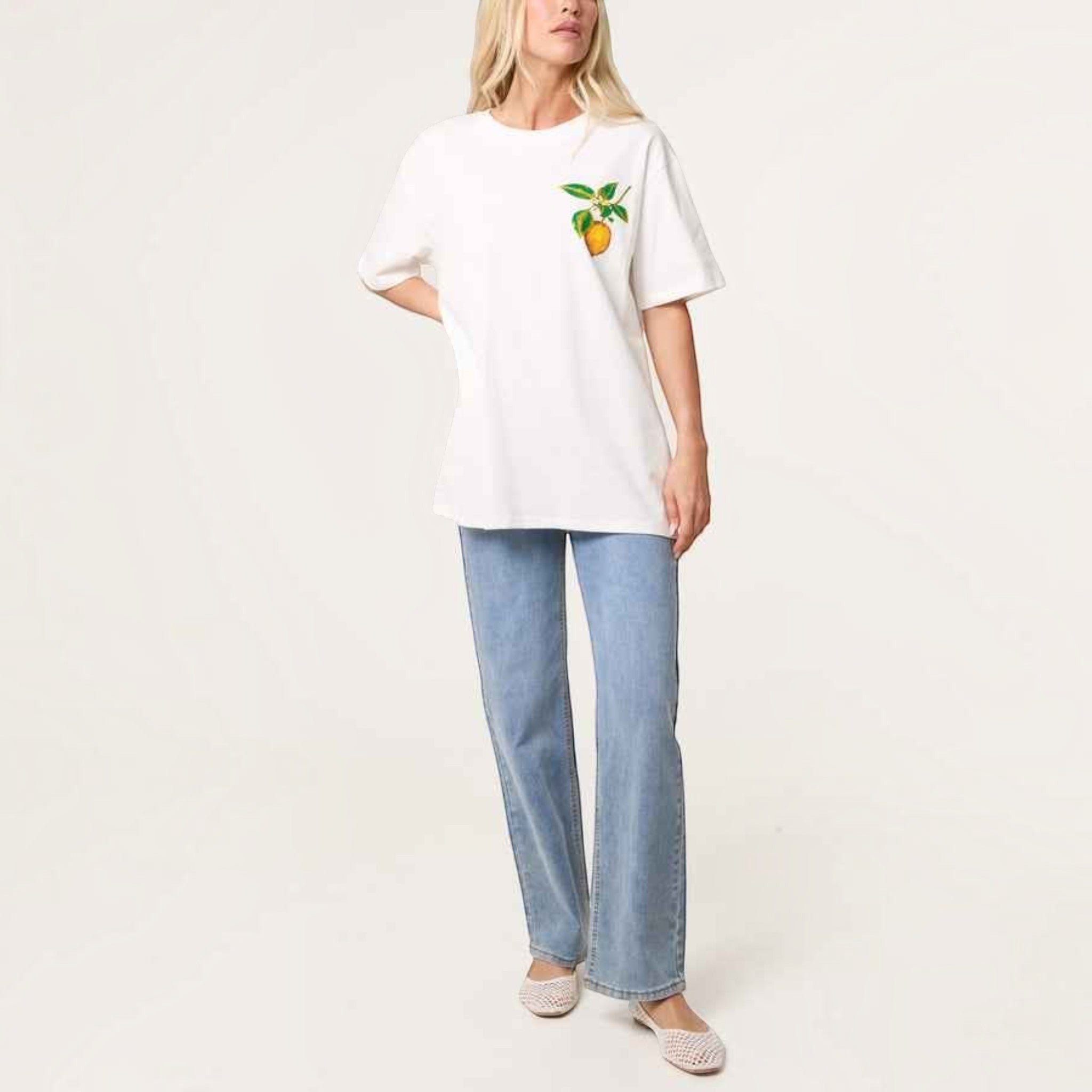 Ladies - Embellished Italian Summer T-shirt - White - Wildvine Clothing, Spalding, Lincolnshire