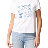Wild Flower - Ladies - Marine Life Embellished T-Shirt - White - Wildvine Clothing, Spalding, Lincolnshire