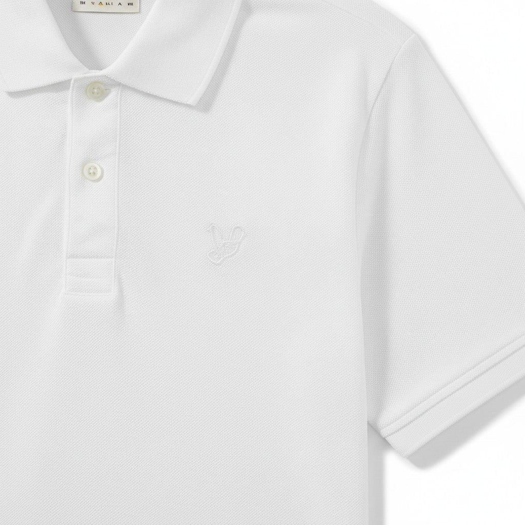 Lyle & Scott - Mens Pintuck Cuff Polo Shirt - White - Tonal - SP2454V 626 - Wildvine Clothing, Spalding, Lincolnshire