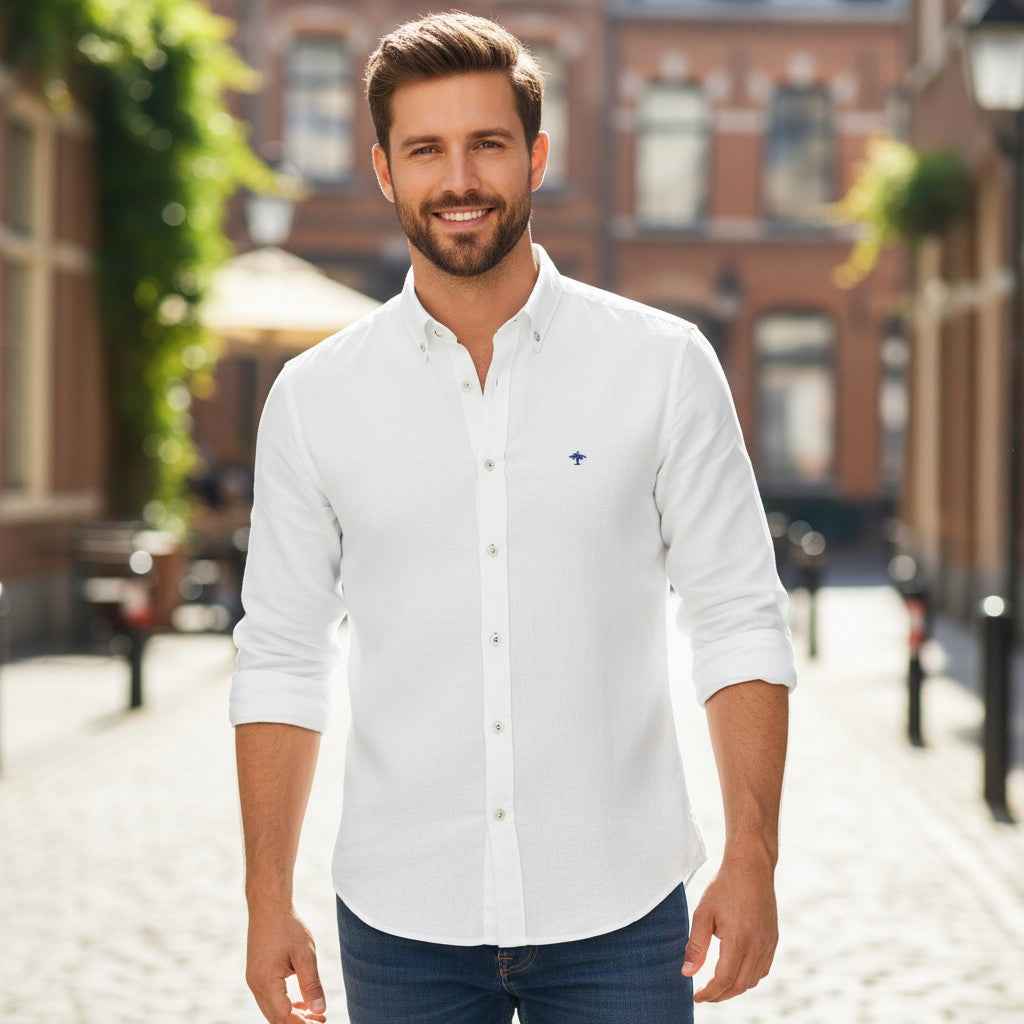 Fynch-Hatton - Mens Shirt - All Season Oxford - White - Wildvine Clothing, Spalding, Lincolnshire