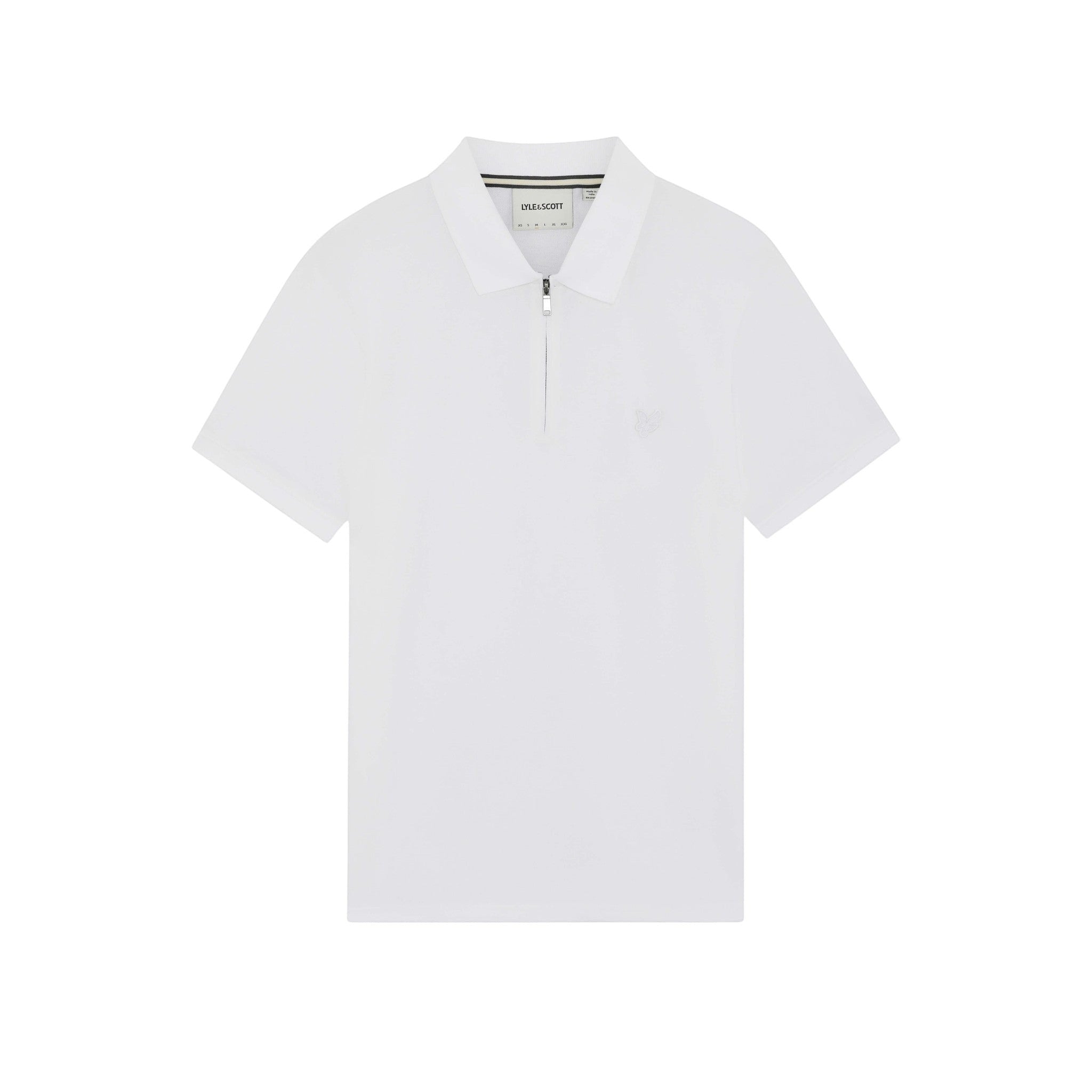 Lyle & Scott - Mens Superfine Pique Zip Polo Shirt - White 626 - Wildvine Clothing, Spalding, Lincolnshire