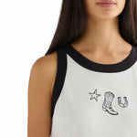 Wrangler Womens Top – Ringer Tank - Worn white - Wildvine Clothing, Spalding, Lincolnshire