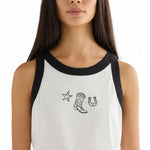 Wrangler Womens Top – Ringer Tank - Worn white - Wildvine Clothing, Spalding, Lincolnshire
