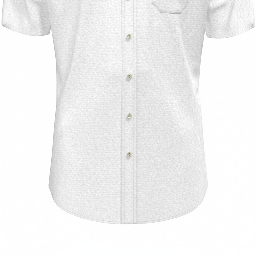 Fynch-Hatton Men's Regular Short Sleeve Casual Shirt - Solid Slub – White - Wildvine Clothing, Spalding, Lincolnshire