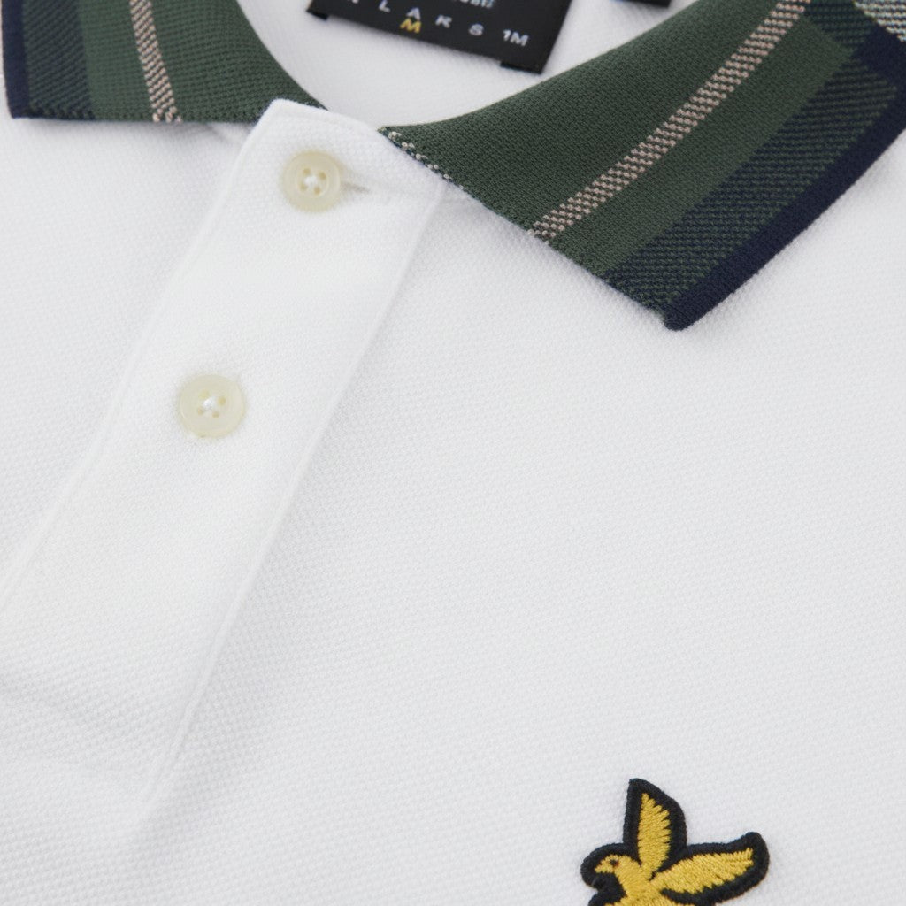 Lyle & Scott - Mens Tartan Collar Polo Shirt - 626 White - Wildvine Clothing, Spalding, Lincolnshire