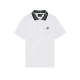 Lyle & Scott - Mens Tartan Collar Polo Shirt - 626 White - Wildvine Clothing, Spalding, Lincolnshire