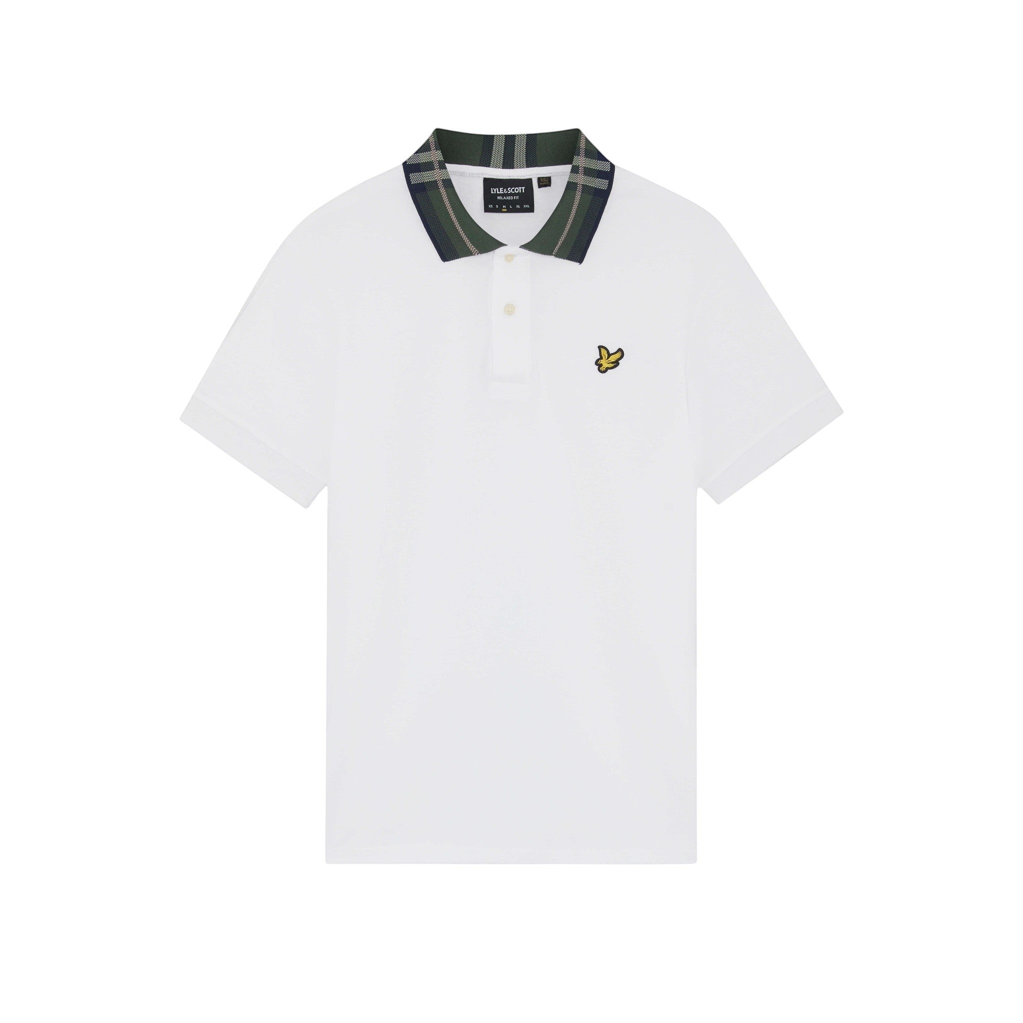 Lyle & Scott - Mens Tartan Collar Polo Shirt - 626 White - Wildvine Clothing, Spalding, Lincolnshire