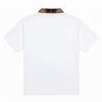 Lyle & Scott - Mens Tartan Collar Polo Shirt - White / Brown - SP2531V Y651 - Wildvine Clothing, Spalding, Lincolnshire