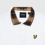 Lyle & Scott - Mens Tartan Collar Polo Shirt - White / Brown - SP2531V Y651 - Wildvine Clothing, Spalding, Lincolnshire
