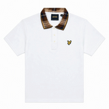 Lyle & Scott - Mens Tartan Collar Polo Shirt - White / Brown - SP2531V Y651 - Wildvine Clothing, Spalding, Lincolnshire